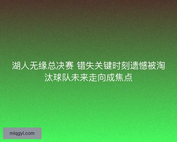 湖人无缘总决赛 错失关键时刻遗憾被淘汰球队未来走向成焦点